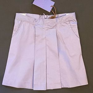 NWT $58 Kipp 3 3T Pleated Cotton Skirt Violet Pockets A Line Lavender Lilac Midi